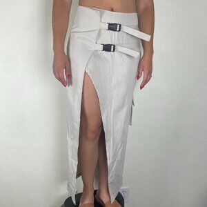Tan Cargo Utility Asymmetrical Skirt
